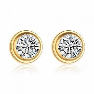 Cartier Diamants Legers DE  Earrings in 18K Yellow Gold With 1 White Diamond